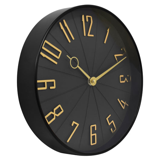 Westclox Modern Black and Gold 12" Wall Clock