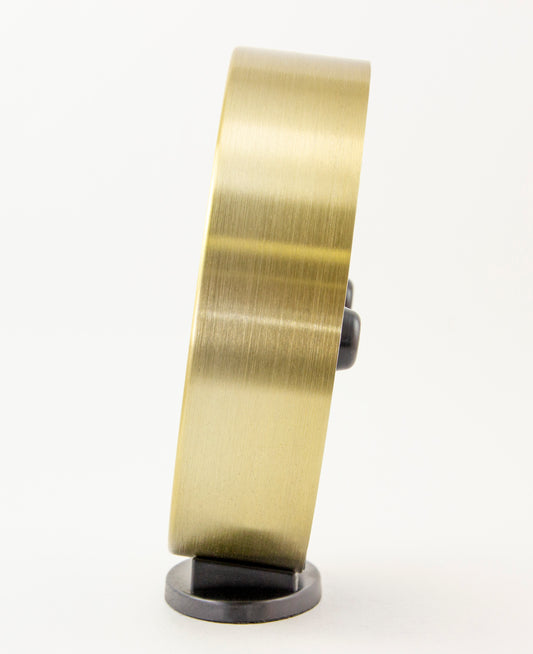 Crosley Vintage Table Alarm Clock, Brushed Gold Metal Case, Large Easy-to-Read Dial, Quiet Sweep Hands