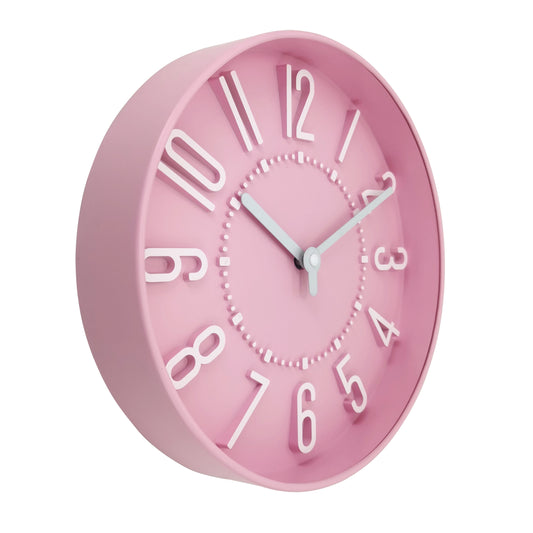 Westclox 10" Pink Raised Numbers Wall Clock – Easy-to-Read Analog Display