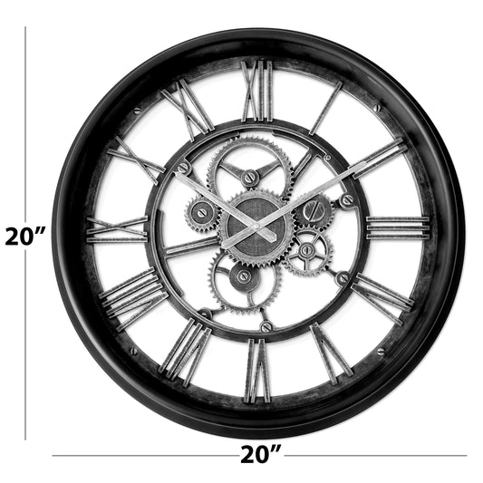 Westclox 20" Gears Wall Clock β Vintage Inspired Clock with Decorative 3D Gears