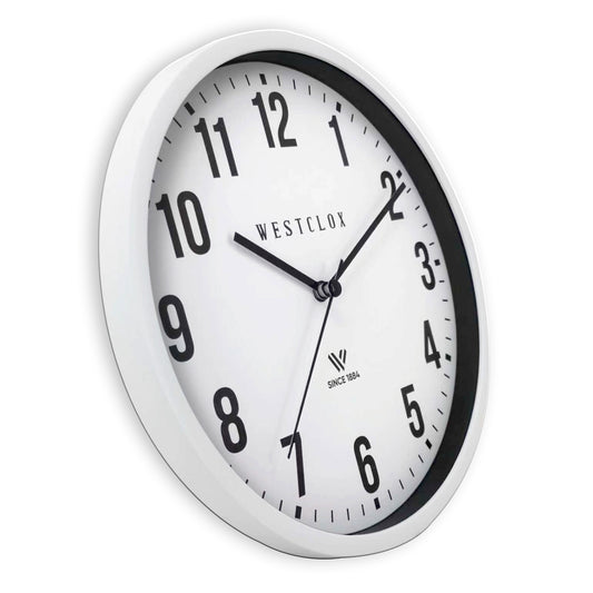 Westclox 9" Basic White Wall Clock – Easy-to-Read Dial