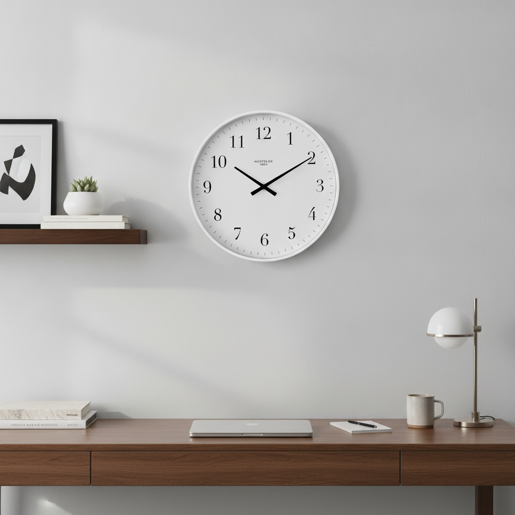 Westclox 12" Basic White Wall Clock – Easy-to-Read Dial