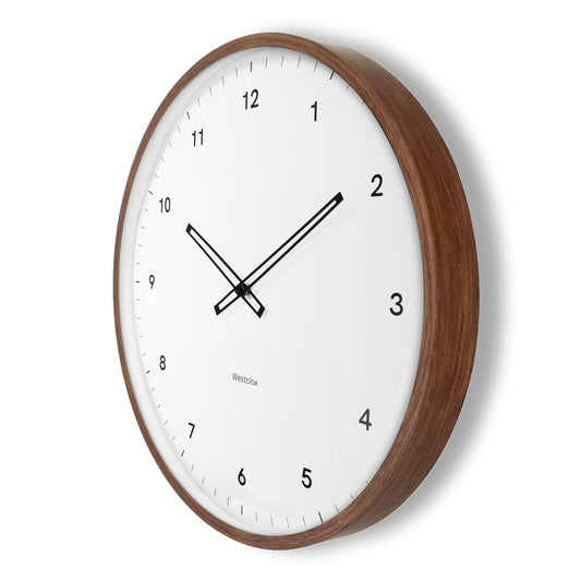 Westclox 20" Contemporary Woodgrain Wall Clock – Minimalist Natural Style