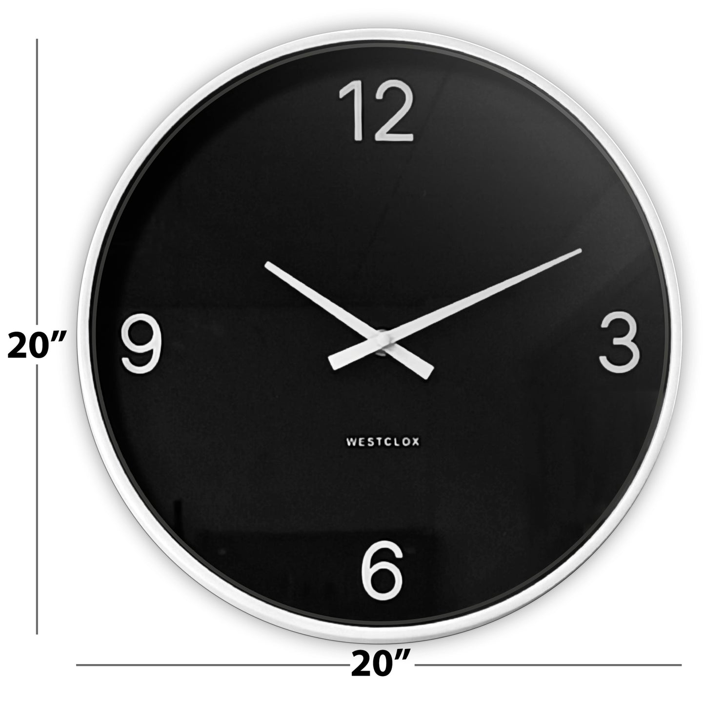 Westclox 20" Contemporary Black & White Wall Clock – Minimalist Dial