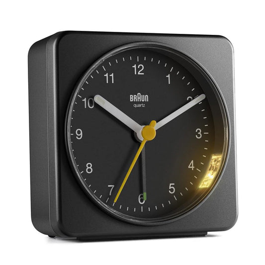 Braun BC03B Analogue Alarm Clock – Quiet Sweep Quartz & Luminous Hands (Black)