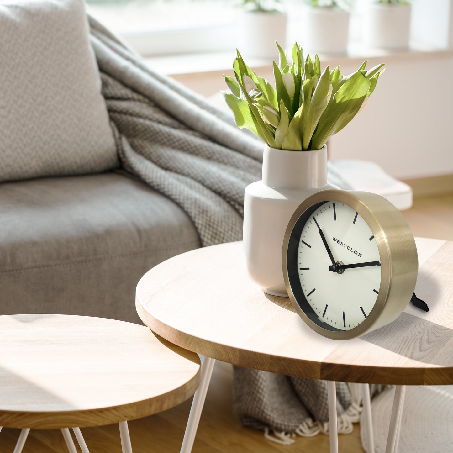 Westclox 6" Brushed Gold Wall or Table Clock