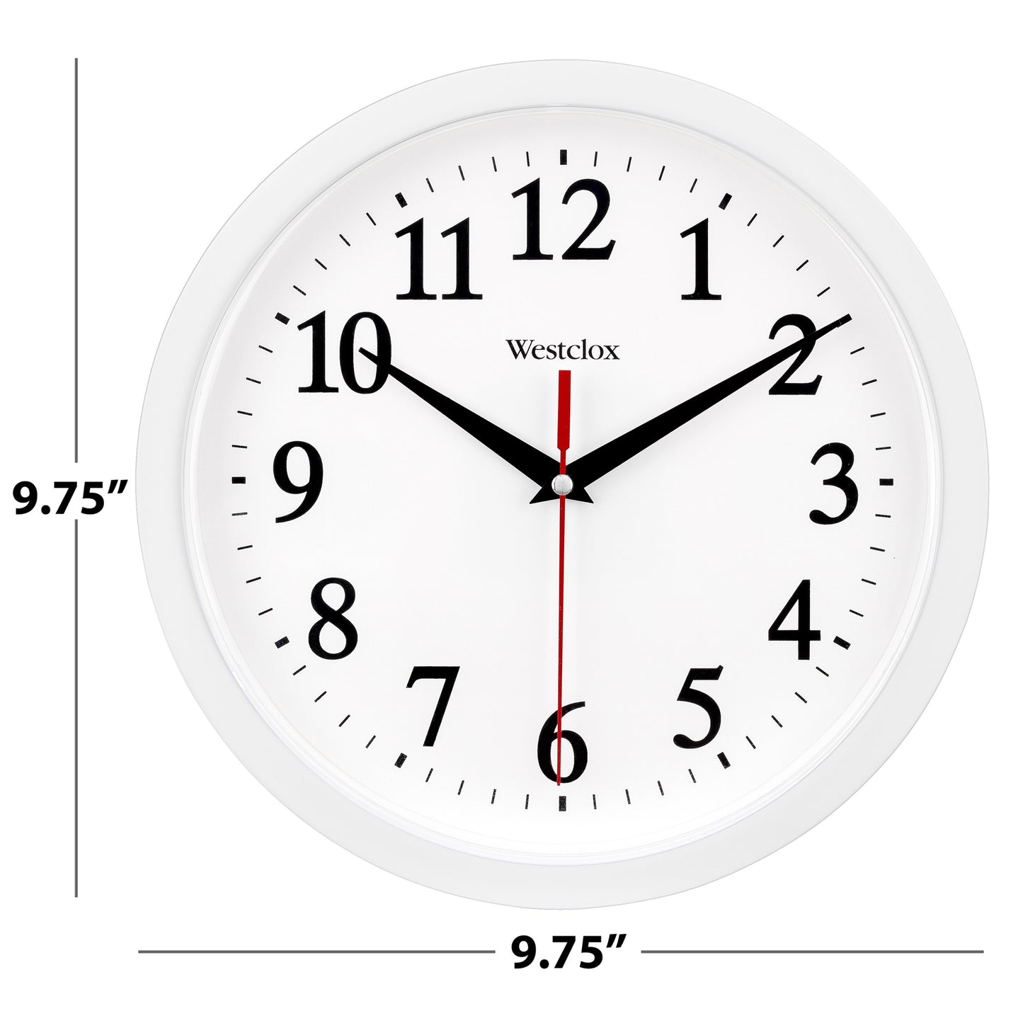 Westclox 9.75" Basic White Wall Clock – Easy-to-Read Dial
