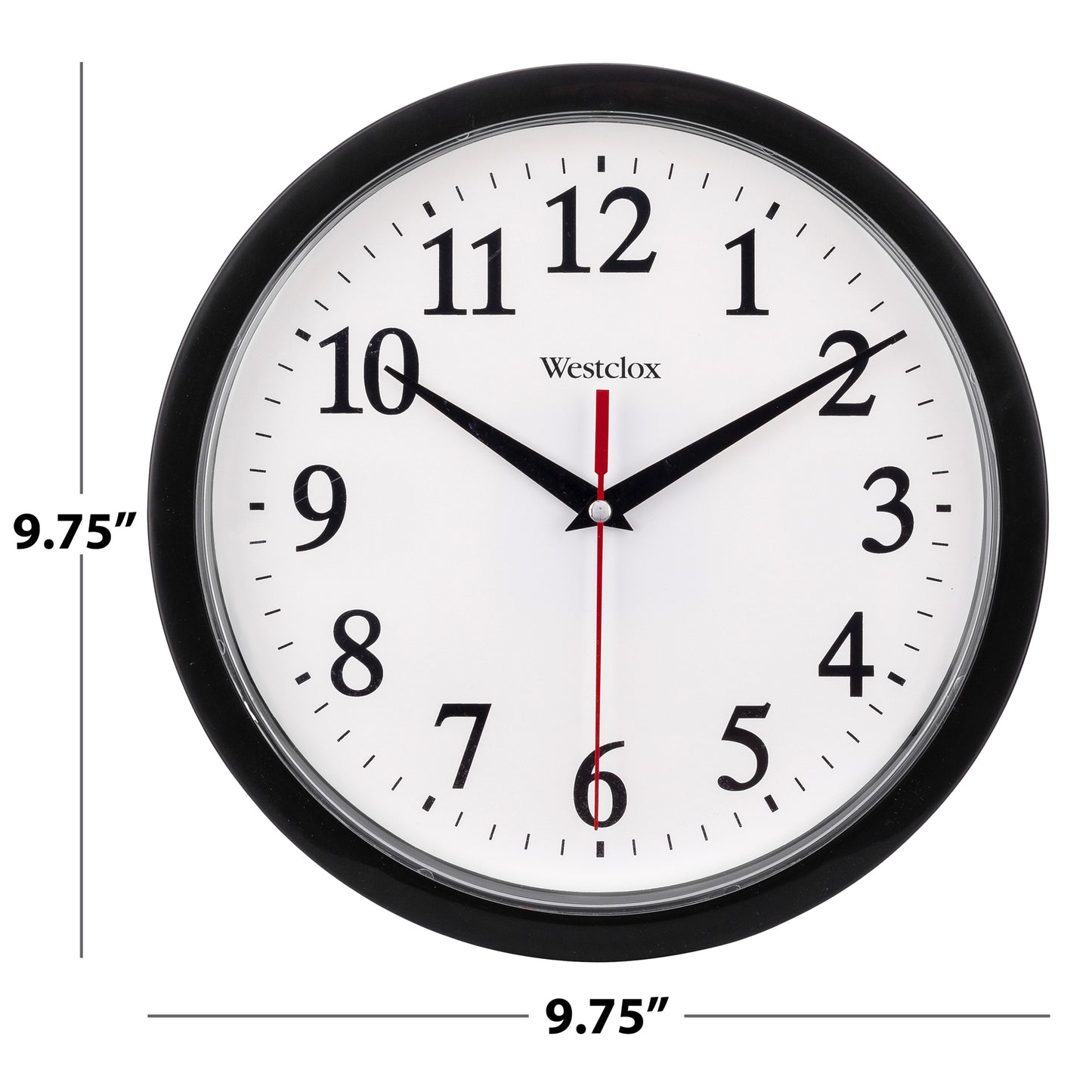 Westclox 9.75" Basic Black Wall Clock – Easy-to-Read Dial