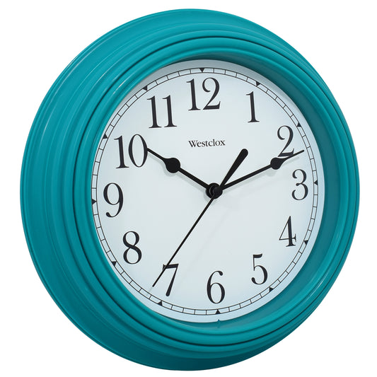 Westclox 9" Basic Teal Wall Clock – Easy-to-Read Dial