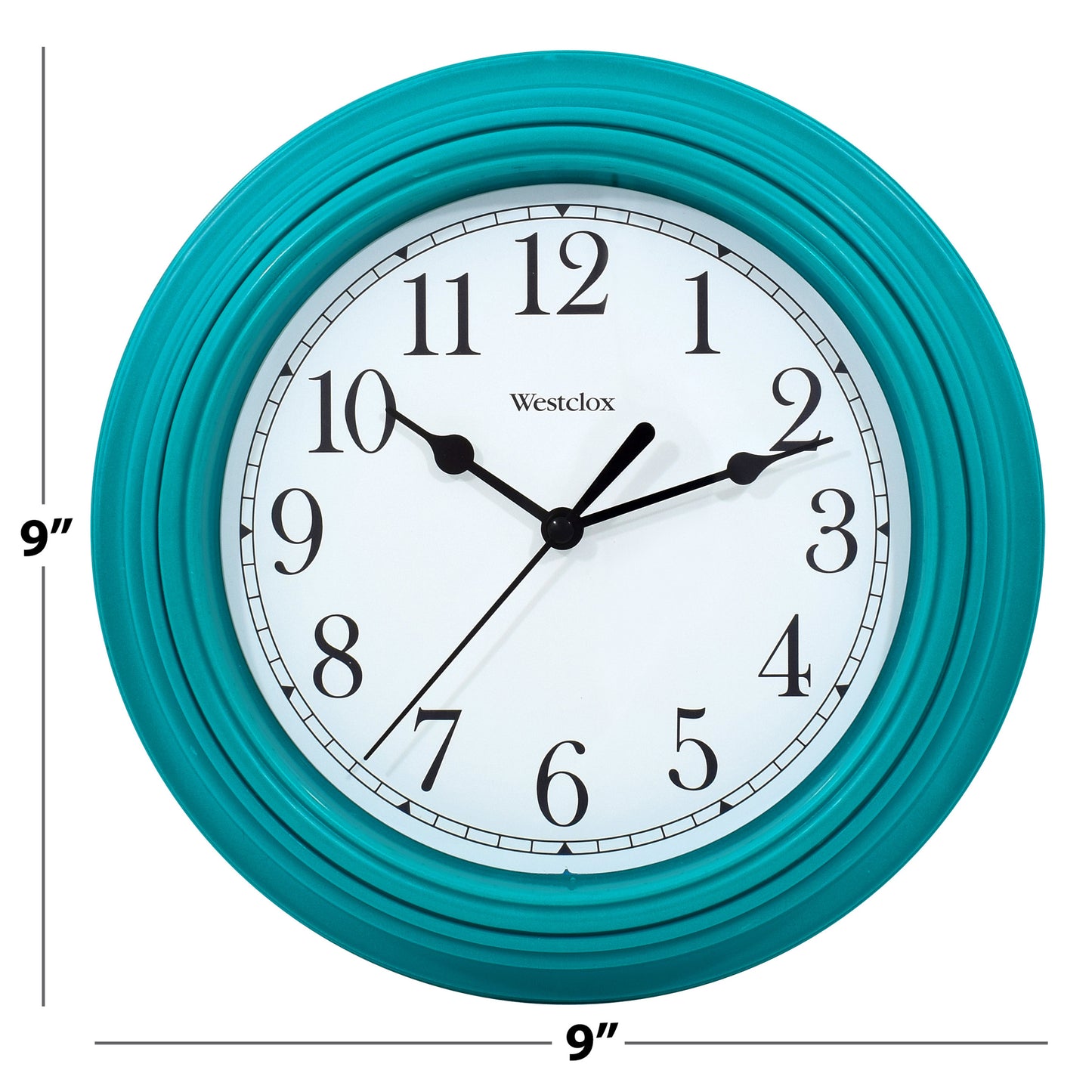 Westclox 9" Basic Teal Wall Clock – Easy-to-Read Dial