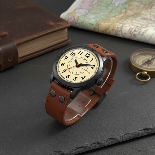 Westclox 51006 Classic Analog Watch – Black Case with Brown Strap