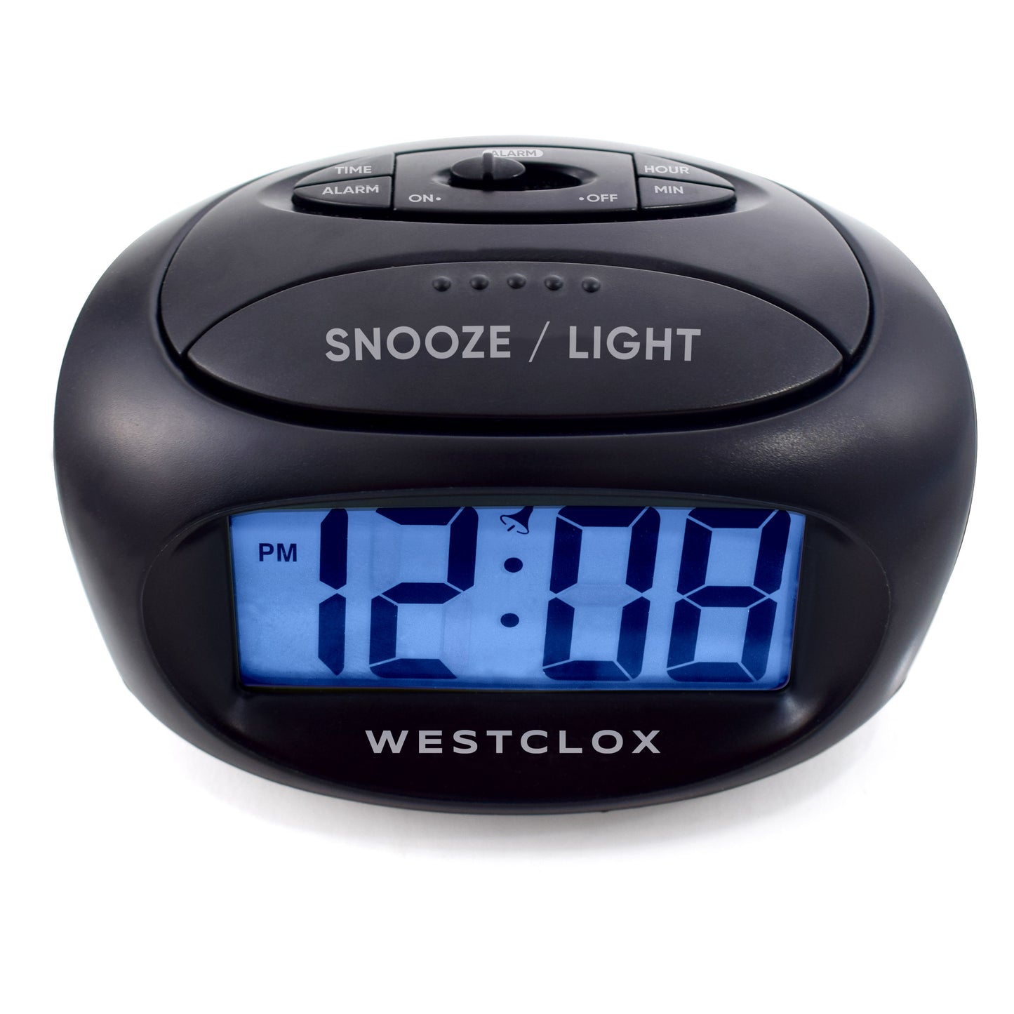 Westclox 1" LCD Alarm Clock – Large Digits with Blue Backlight