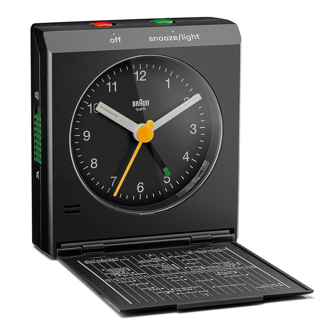 快適グッズ・旅行小物 BRAUN fragment travel alarm clock Braun BC05B Classic Travel Analogue Alarm Clock – Compact Folding
