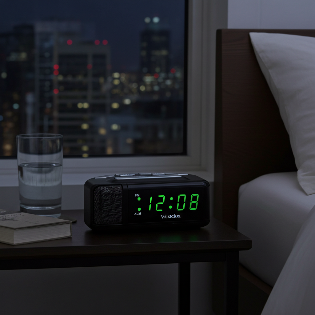 Westclox Super Loud Green LED Alarm Clock – Adjustable Soft or Loud Volume
