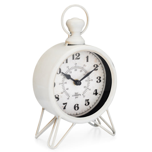 Westclox Nautical White Metal Table Clock