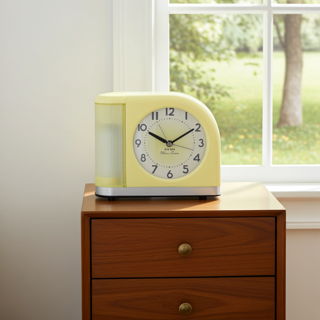 Big Ben Classic Moonbeam Retro Alarm Clock, Light & Bell Alarm, USB Charging, Yellow