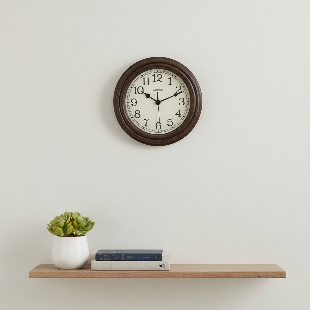 Westclox 10" Traditional Woodgrain Wall Clock – Classic Wood Look