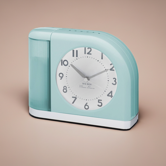 Big Ben Classic Moonbeam Retro Alarm Clock, Light & Bell Alarm, USB Charging, Bluegrass
