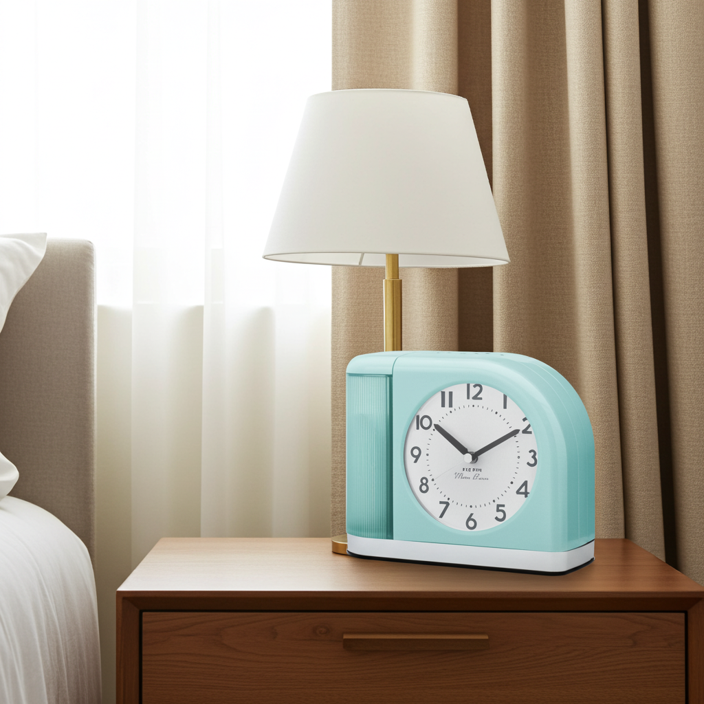 Big Ben Classic Moonbeam Retro Alarm Clock, Light & Bell Alarm, USB Charging, Bluegrass
