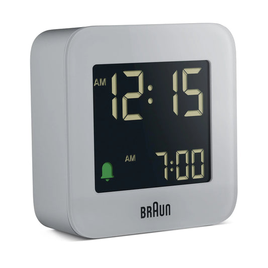 Braun BC08 Digital Travel Alarm Clock – Grey