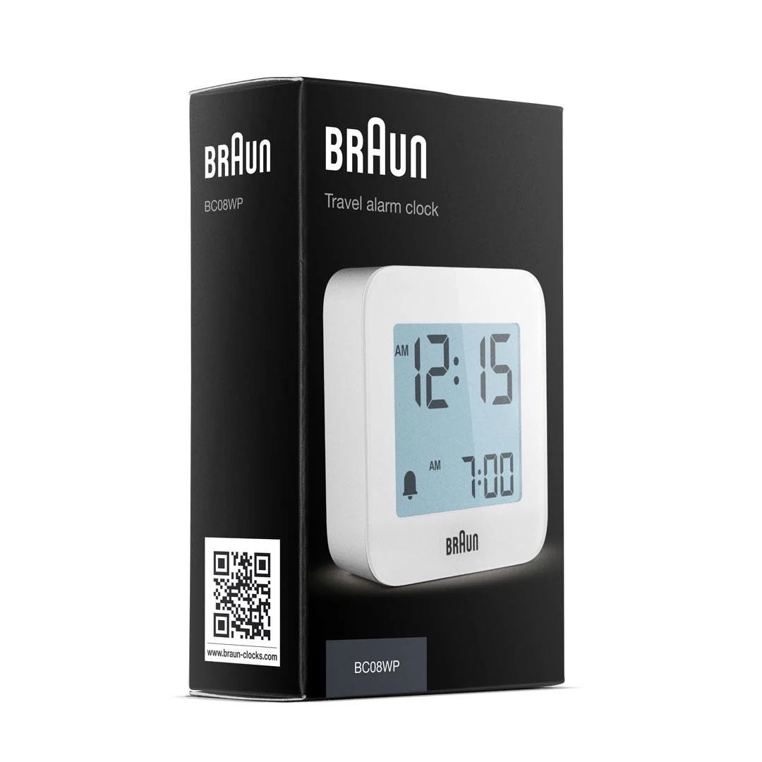 Braun BC08 Digital Travel Alarm Clock – White