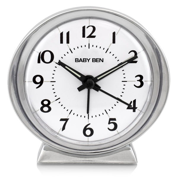 Baby Ben Iconic Alarm Clock, Loud Beeping Alarm, Chrome Fini – The