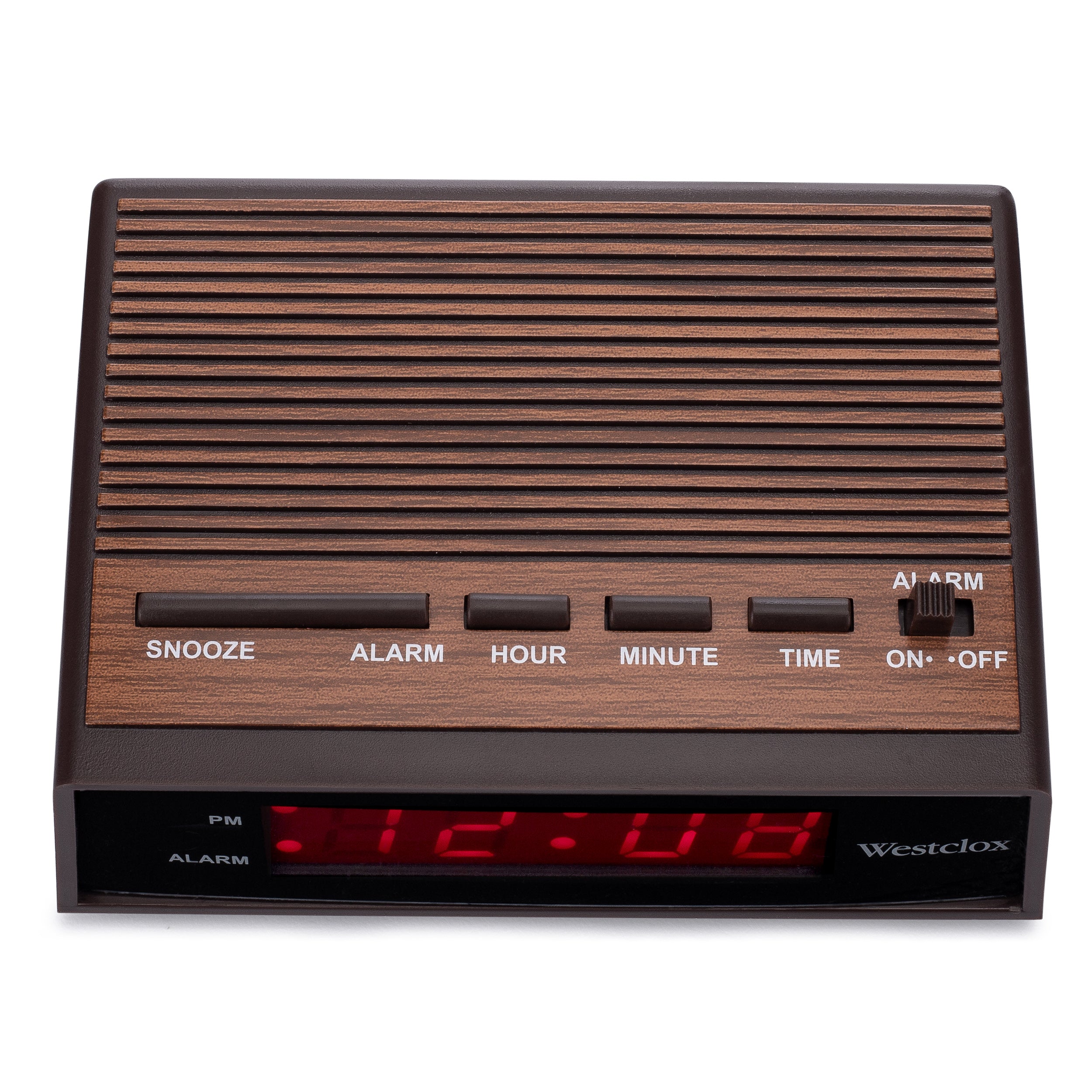 Westclox Woodgrain LED Alarm Clock, 0.6