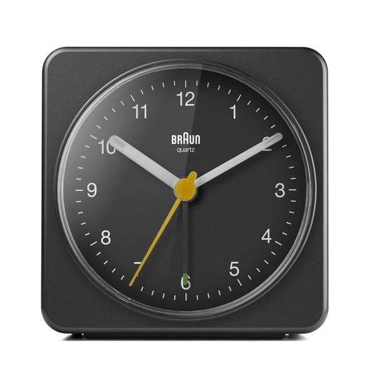 Braun BC03B Analogue Alarm Clock – Quiet Sweep Quartz & Luminous Hands (Black)