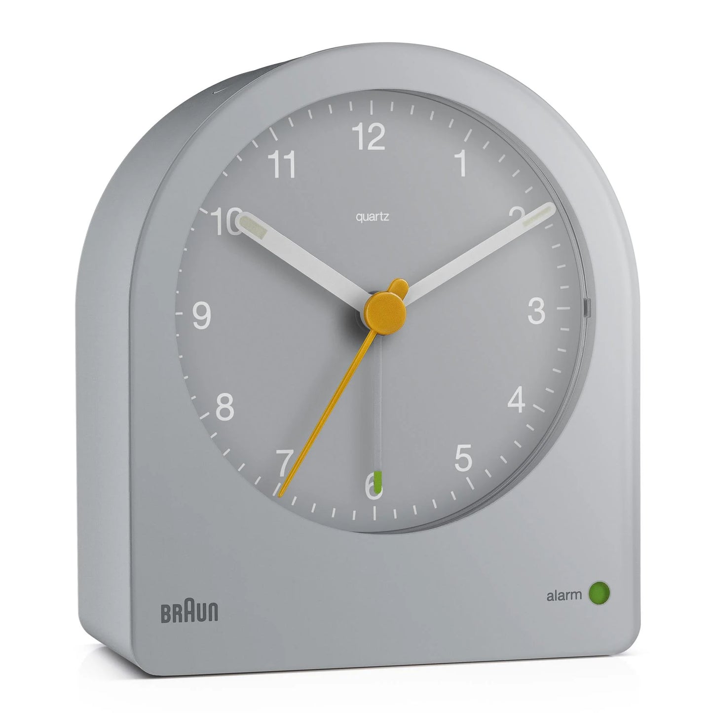 Braun BC22 Analogue Alarm Clock – Continuous Backlight & Quiet Quartz (Grey)