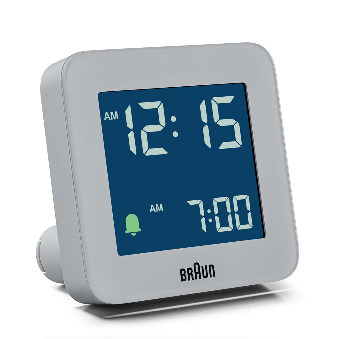 Braun BC09 Digital Alarm Clock – Reverse LCD & Crescendo Alarm (Gray)
