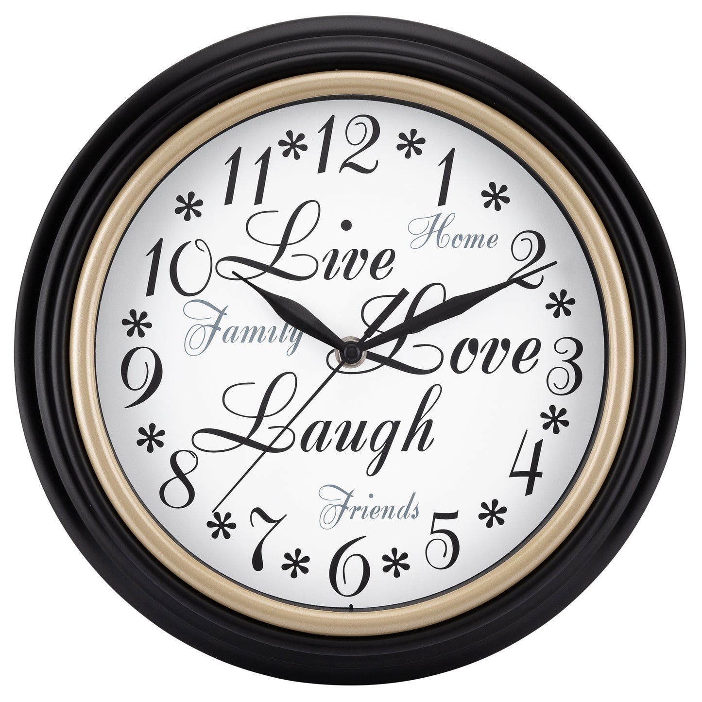 Westclox Live Love Laugh Wall Clock 12" Brown 32032A