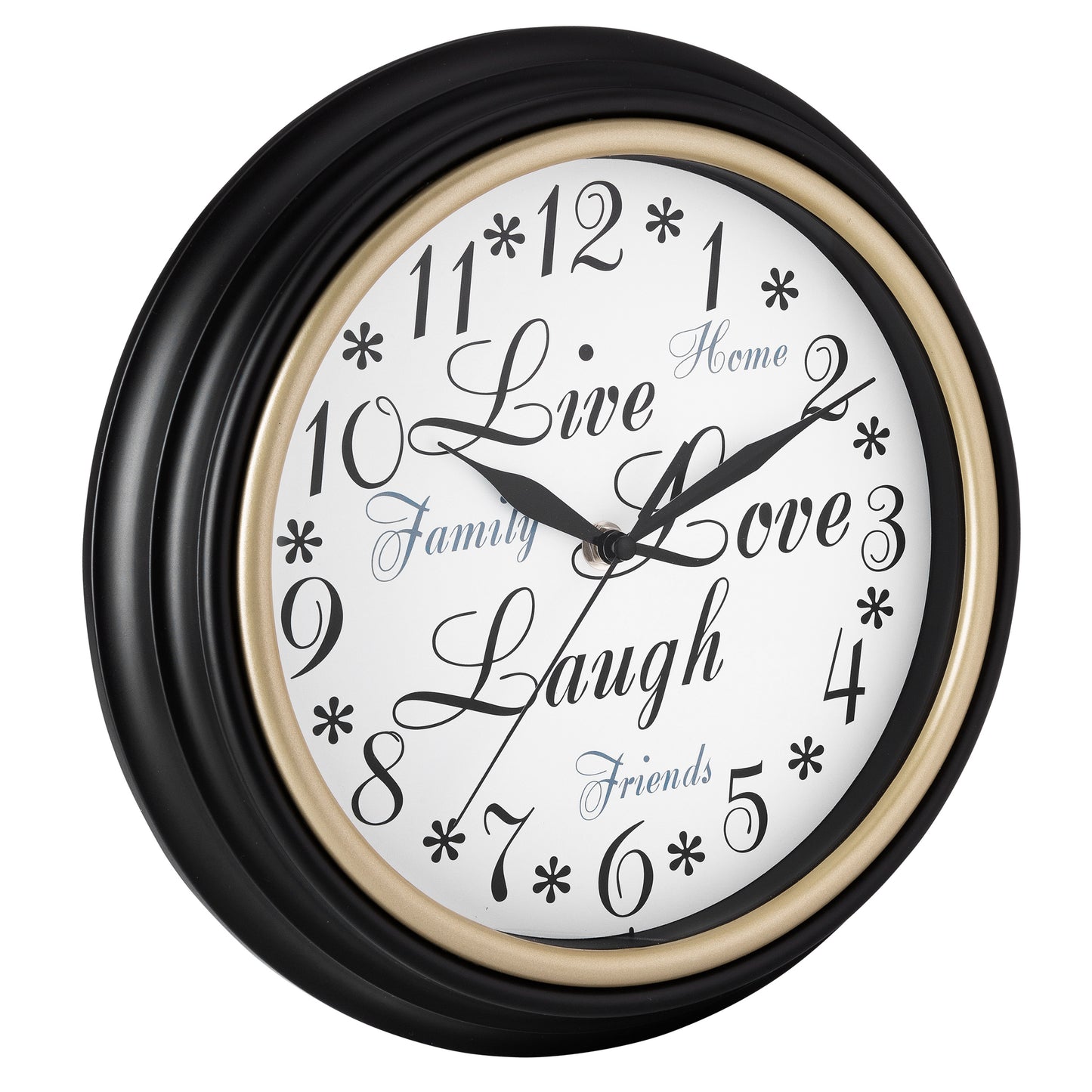 Westclox Live Love Laugh Wall Clock 12" Brown 32032A