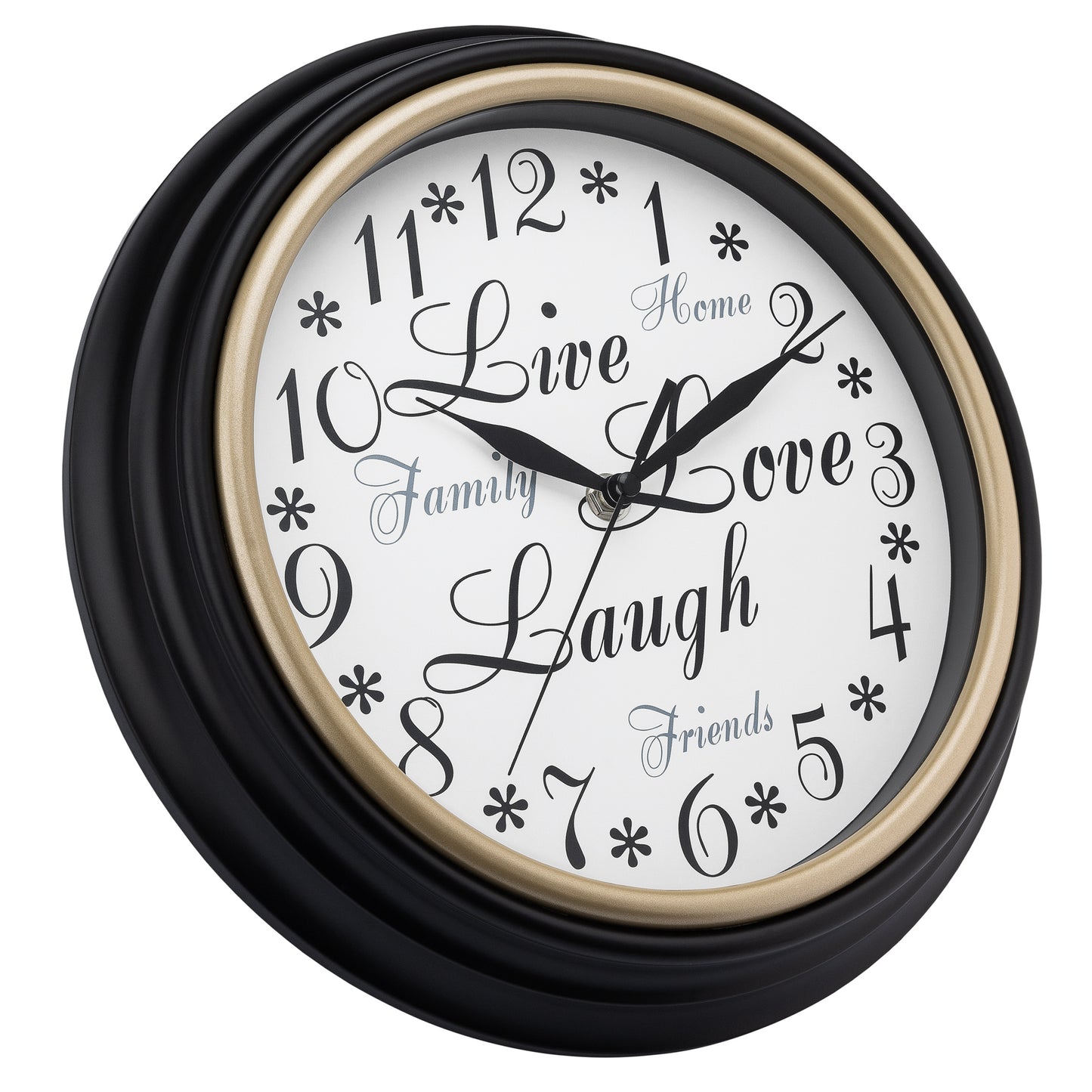 Westclox Live Love Laugh Wall Clock 12" Brown 32032A