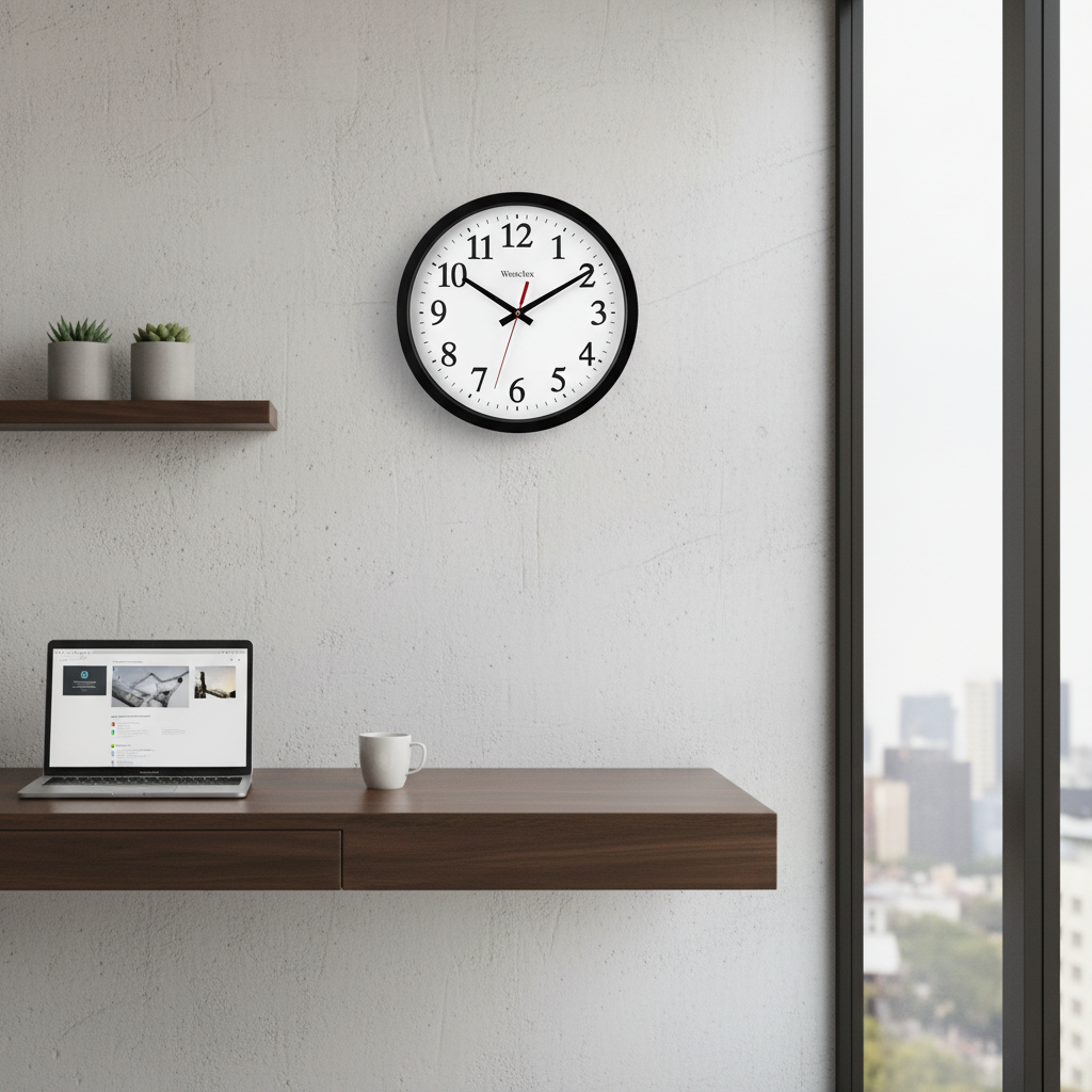 Westclox 14" Wall Clock, Battery or Electric Operated, Large Easy-to-Read Black & White Dial