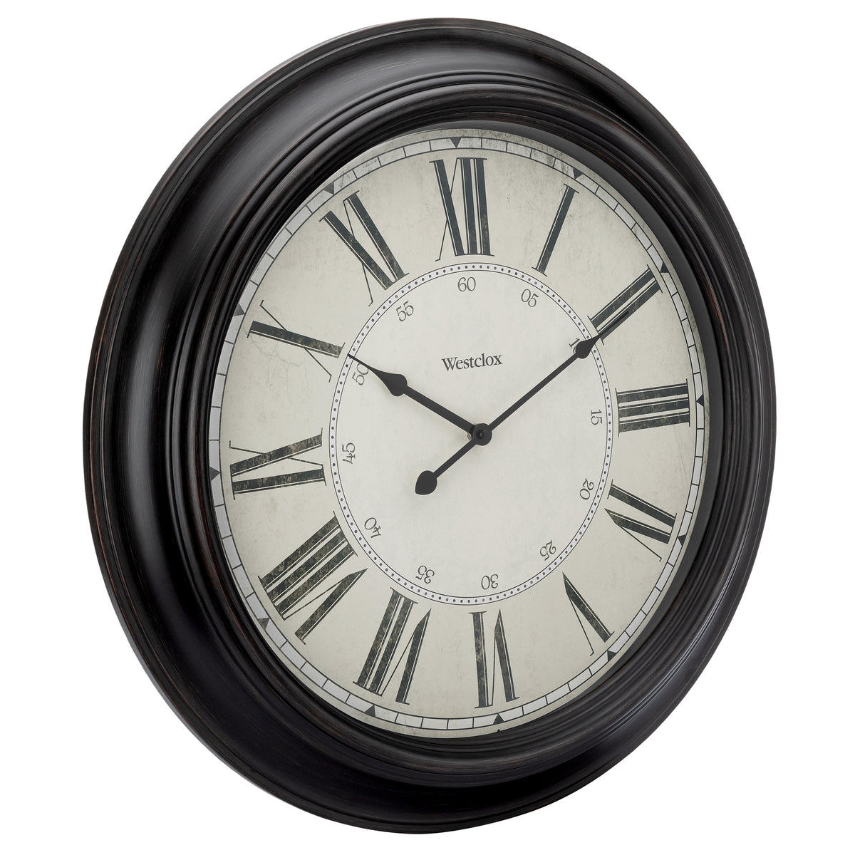 Westclox 24" Vintage Roman Numeral Wall Clock – Satin Black Finish