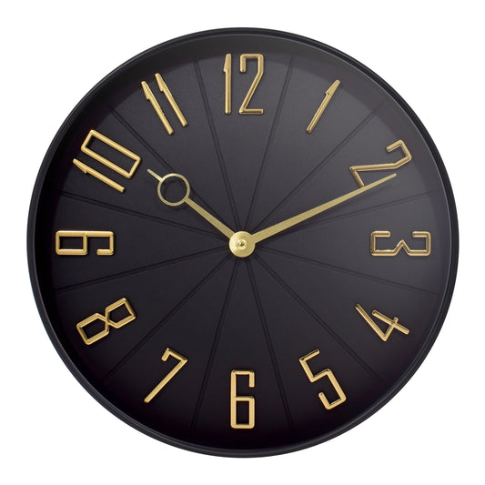 Westclox Modern Black and Gold  12" Wall Clock