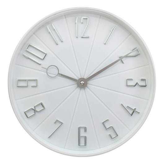 Westclox Modern White and Silver 12" Wall Clock
