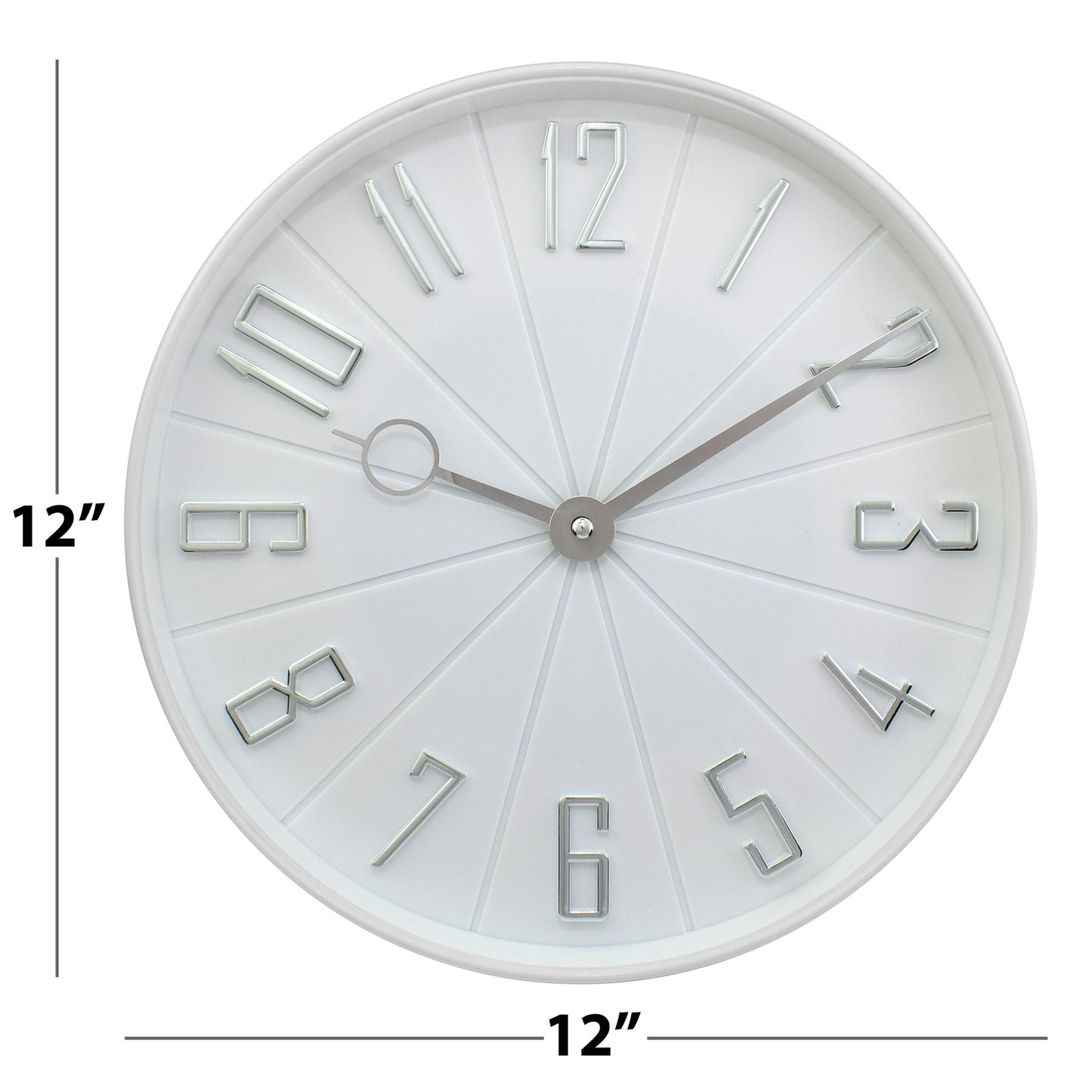 Westclox Modern White and Silver 12" Wall Clock