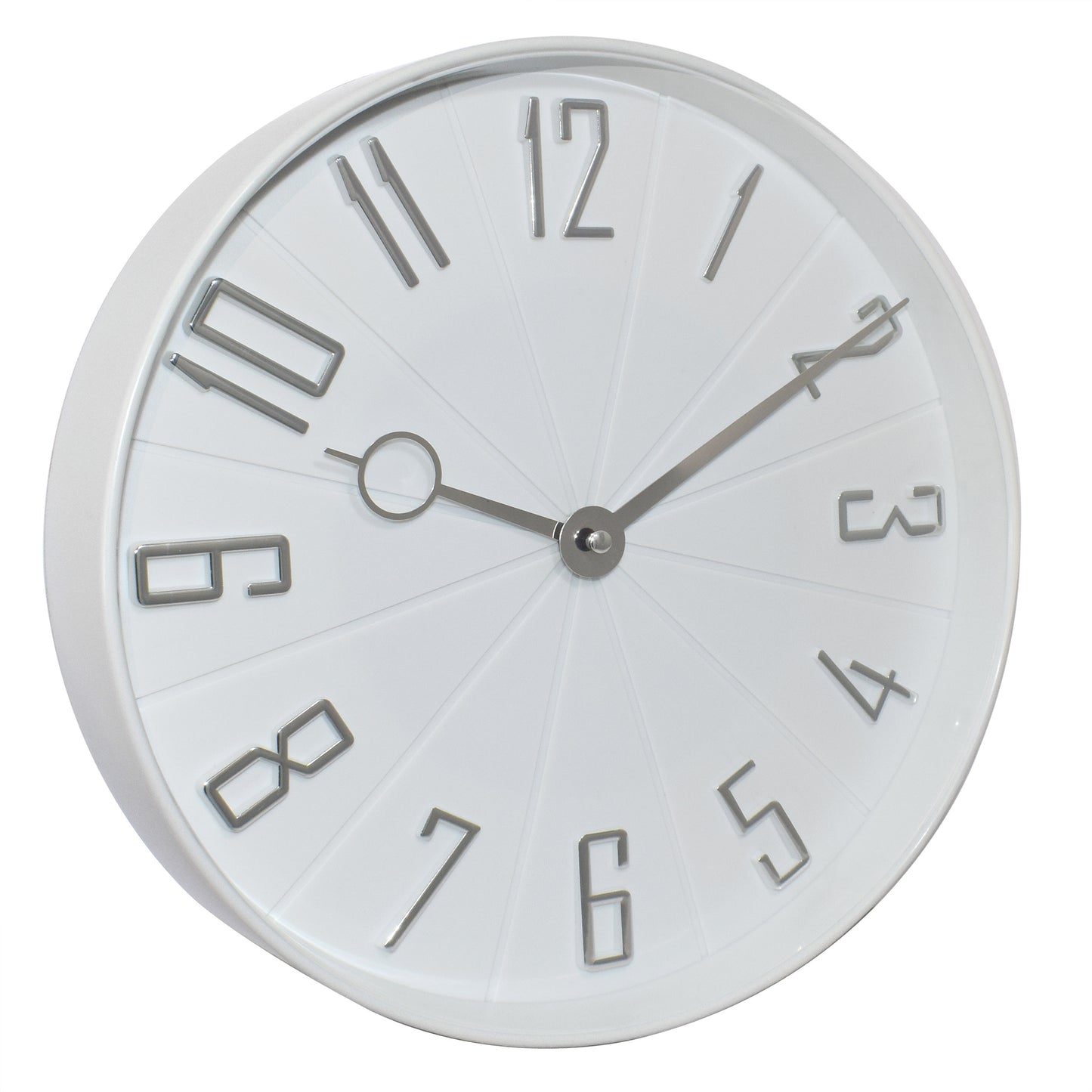 Westclox Modern White and Silver 12" Wall Clock