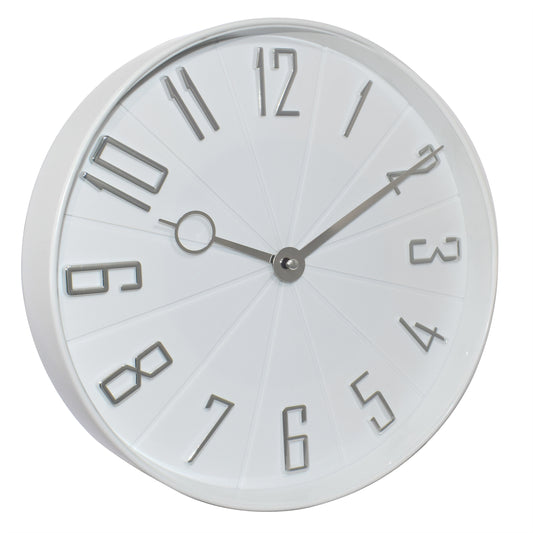 Westclox Modern White and Silver 12" Wall Clock
