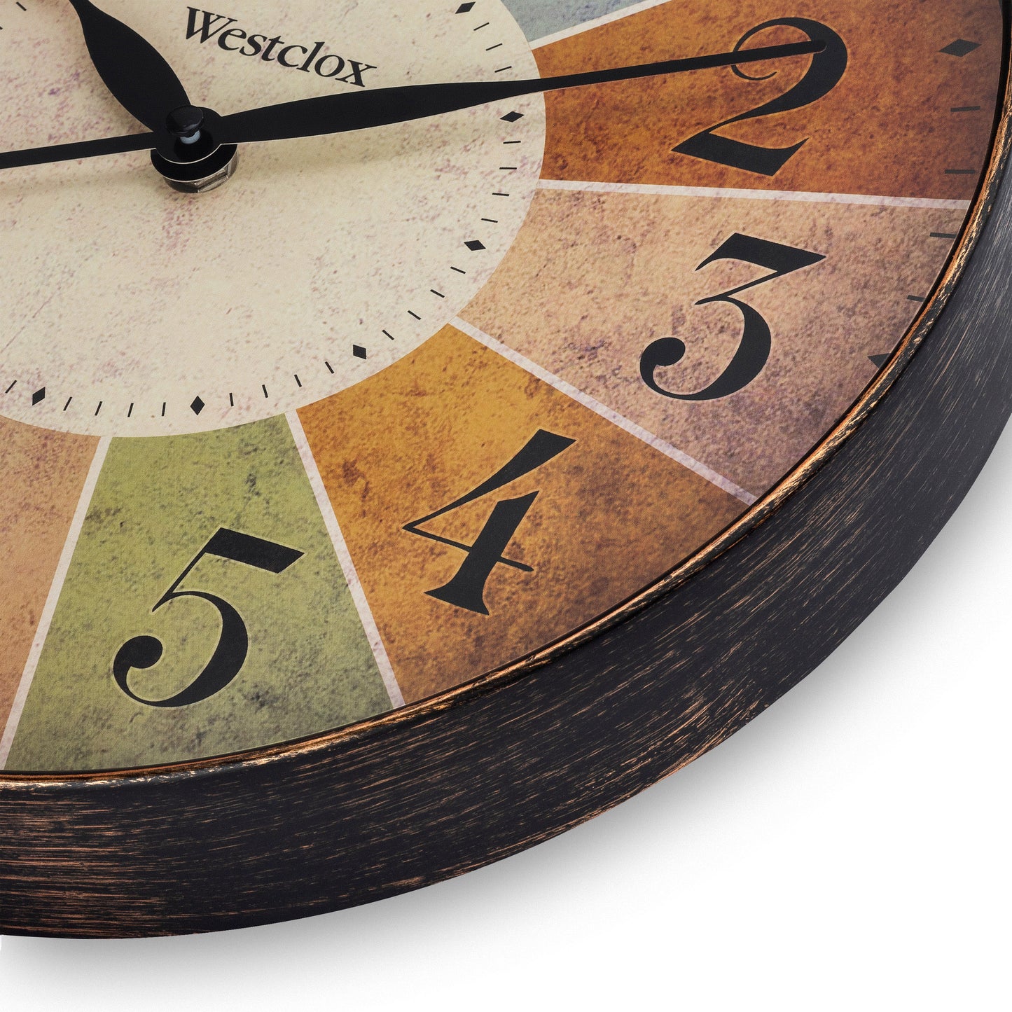 Westclox 12" Wall Clock, Easy-to-Read Colorful Dial, Slim Frame, Metal Hands, Glass Lens