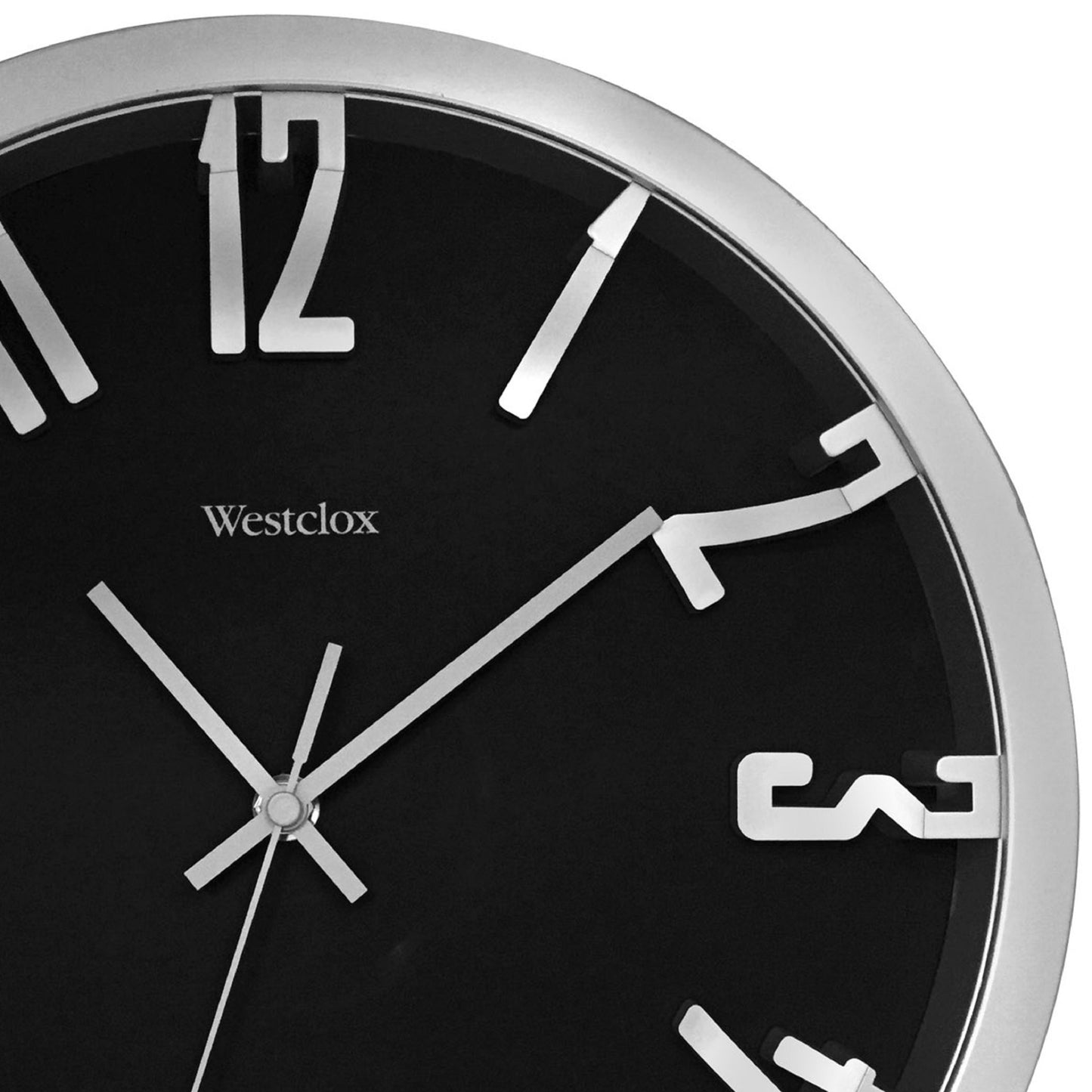 Westclox 12" Contemporary Silver Raised Number Wall Clock