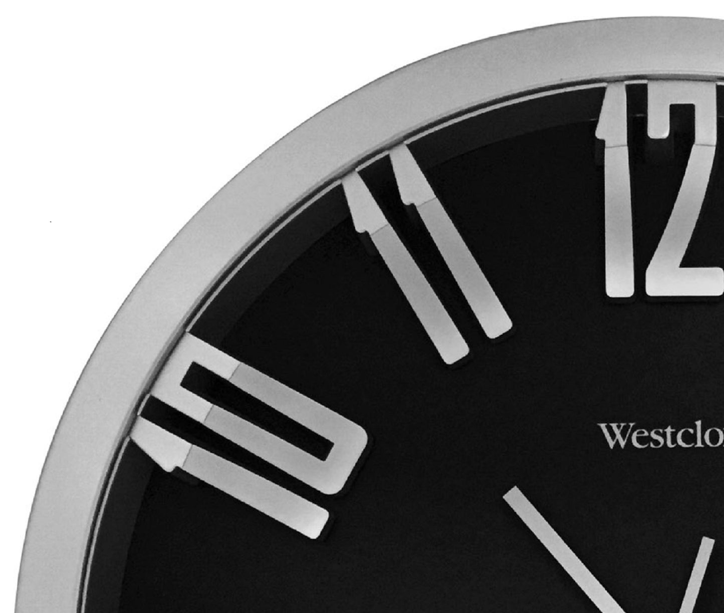 Westclox 12" Contemporary Silver Raised Number Wall Clock