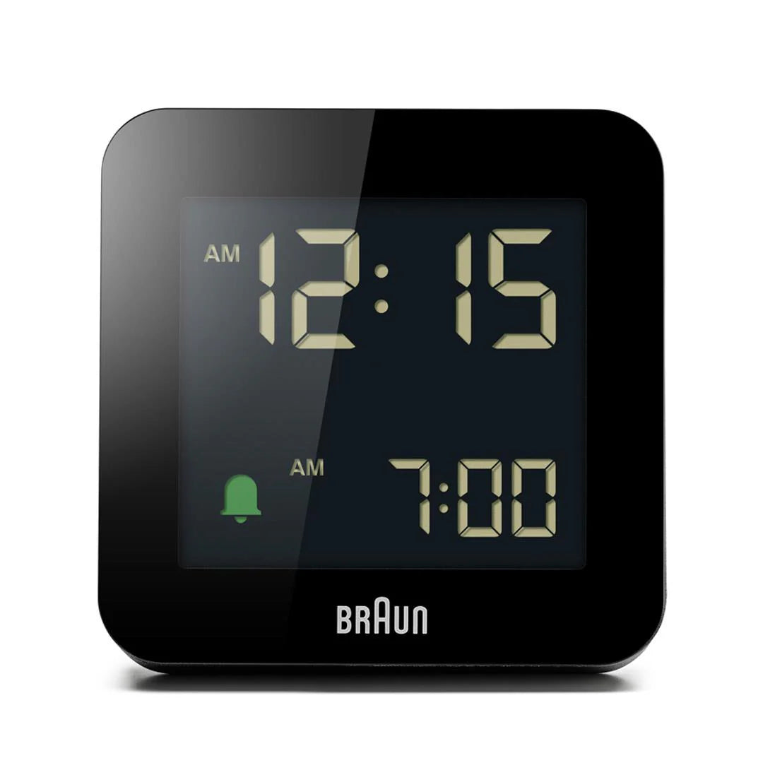 Braun BC09 Digital Alarm Clock – Reverse LCD & Crescendo Alarm (Black)