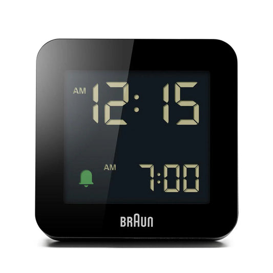 Braun BC09 Digital Alarm Clock – Reverse LCD & Crescendo Alarm (Black)