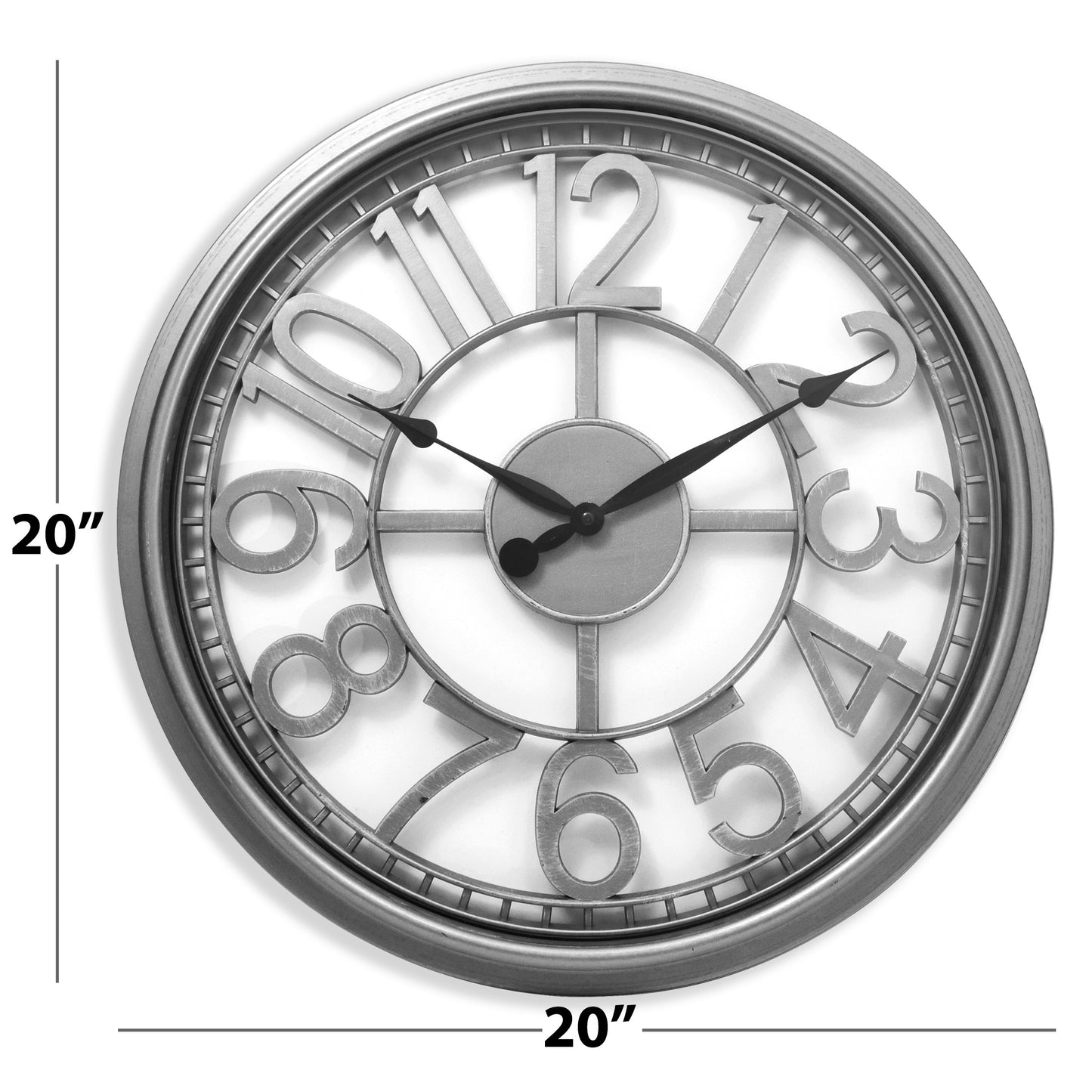 Westclox 18.5" Silver Open Dial Wall Clock – Brushed Metal Finish