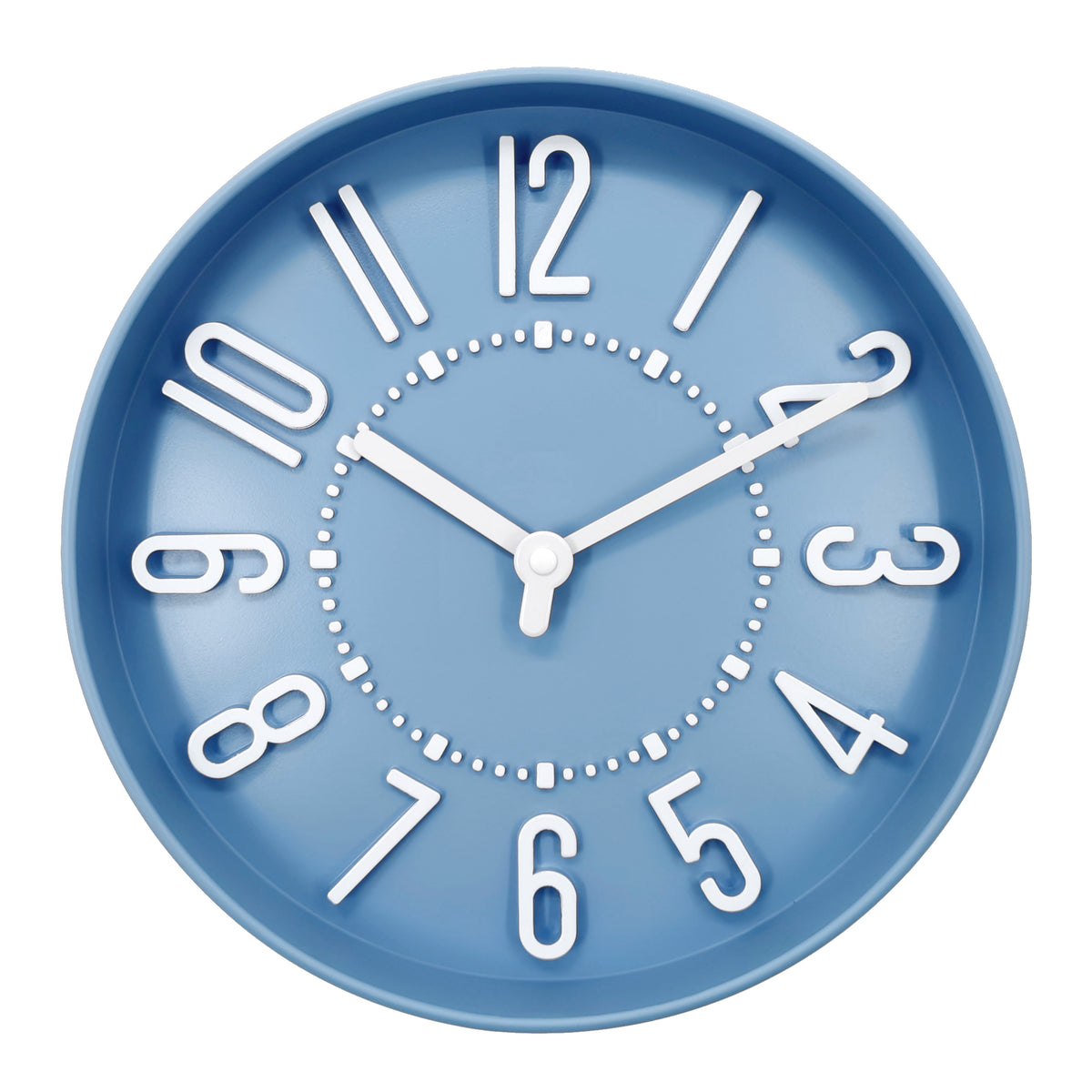 Westclox 10" Blue Raised Numbers Wall Clock – Easy-to-Read Analog Display