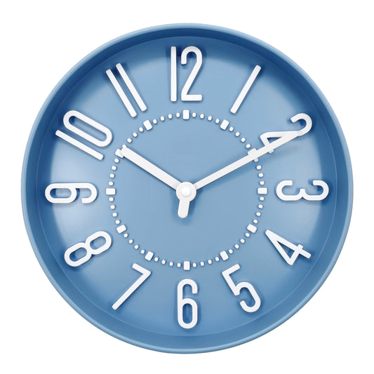 Westclox 10" Blue Raised Numbers Wall Clock – Easy-to-Read Analog Display