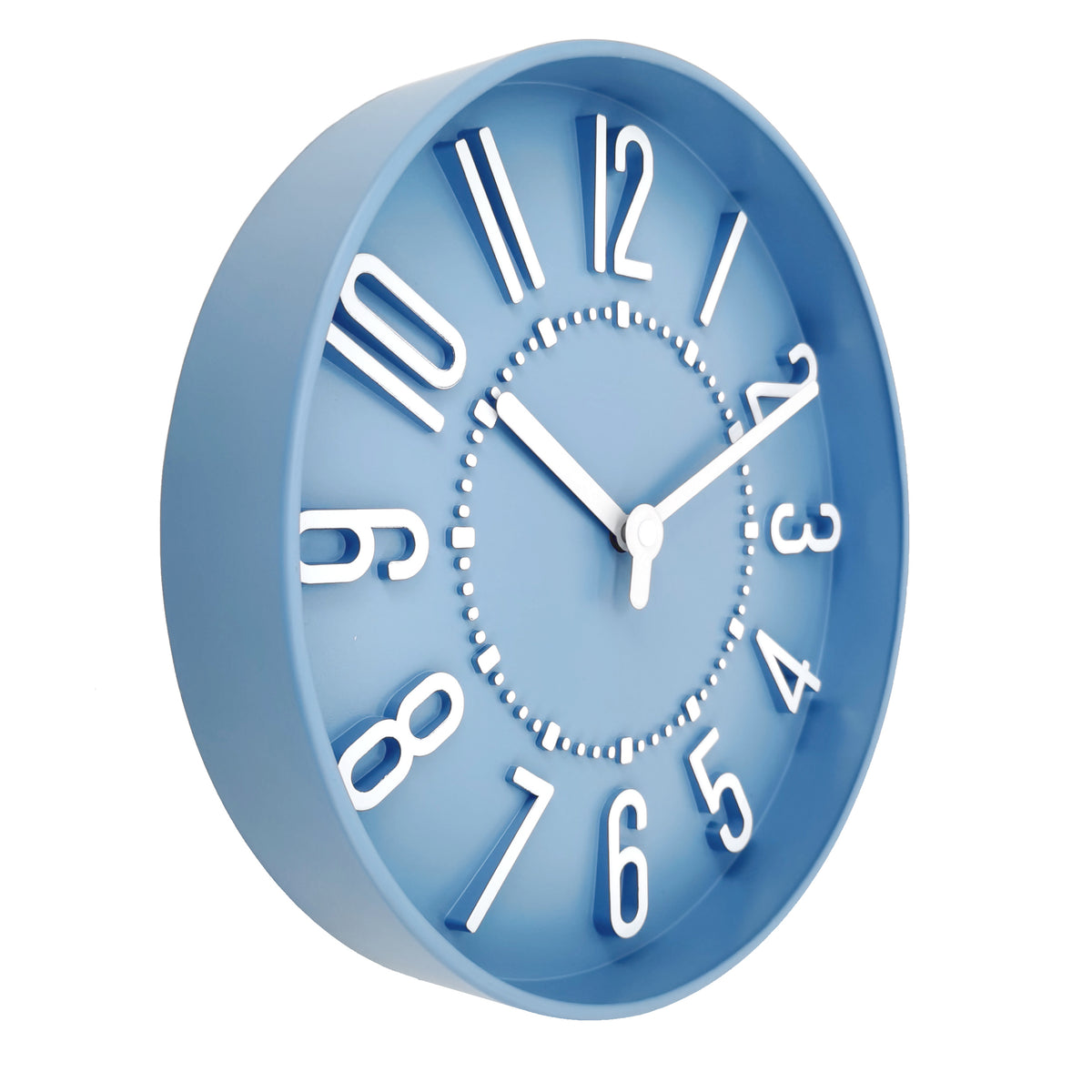 Westclox 10" Blue Raised Numbers Wall Clock – Easy-to-Read Analog Display