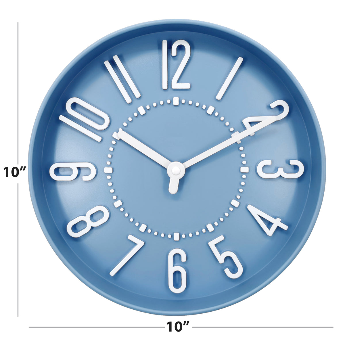 Westclox 10" Blue Raised Numbers Wall Clock – Easy-to-Read Analog Display
